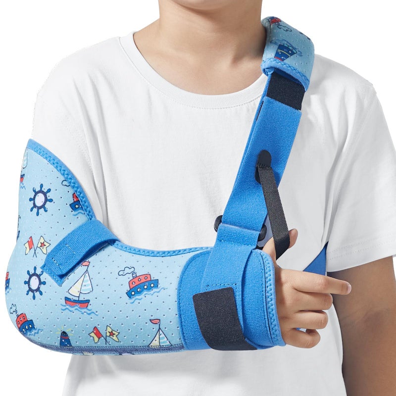 Willcom Child Arm Sling with Waist Strap, Kids Immobilizer Brace Support for Broken Arm, Collarbone, Elbow, Wrist (Comfort Version, Right, XXS, 19-23.5 Inch)